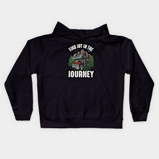 find Joy in journey, travelling outdoor, lonely traveller, adventure seeker Kids Hoodie